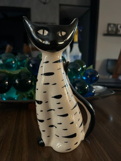 Vintage 1950s Arthur Wood Ceramic Cat Vase - Scoop Head Model 4234 - Mid Century