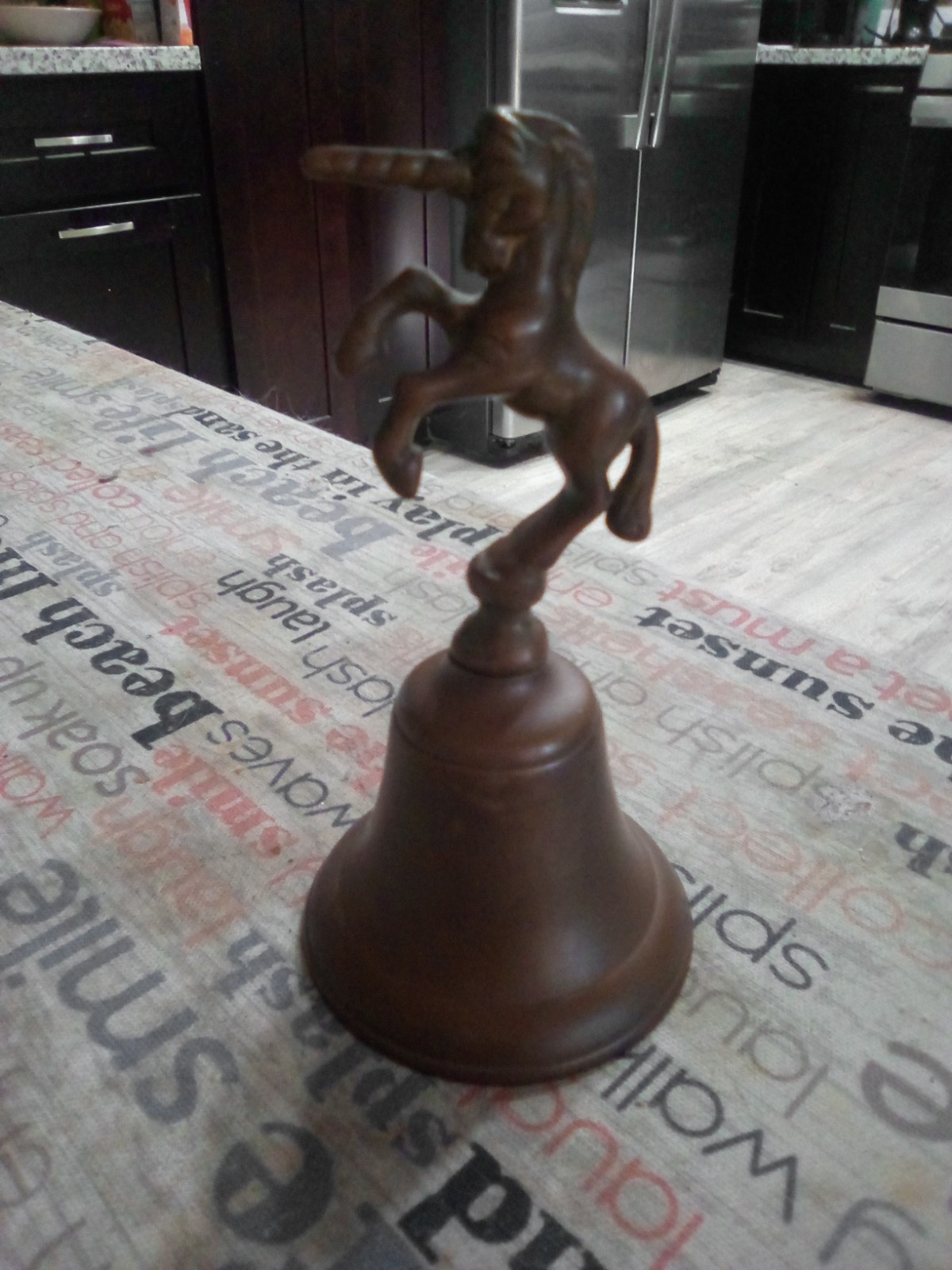 Vintage Unicorn brass bell 6 inch collectible