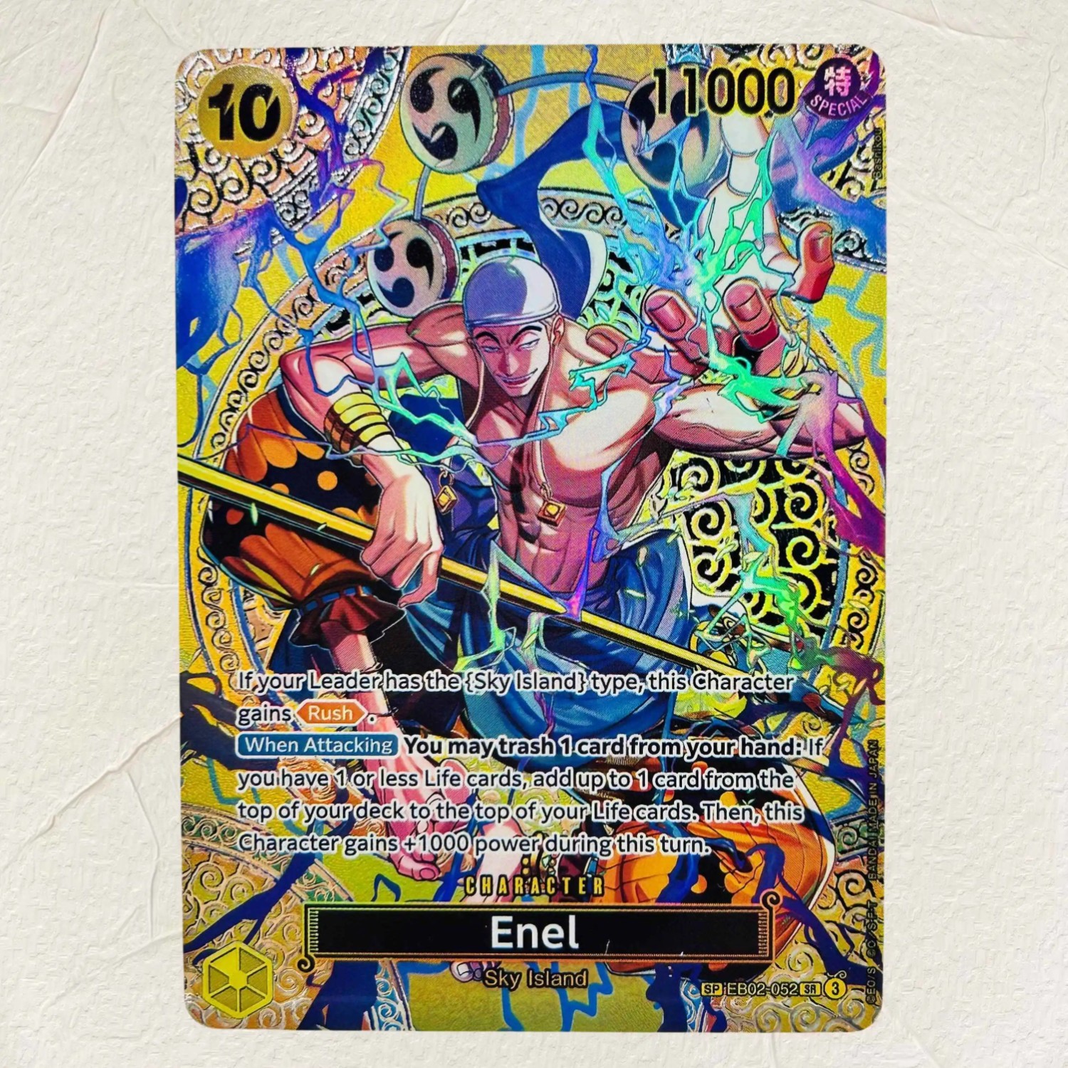 One Piece Enel Holographic Card English Version Collectible Anime - EN-EB02-052