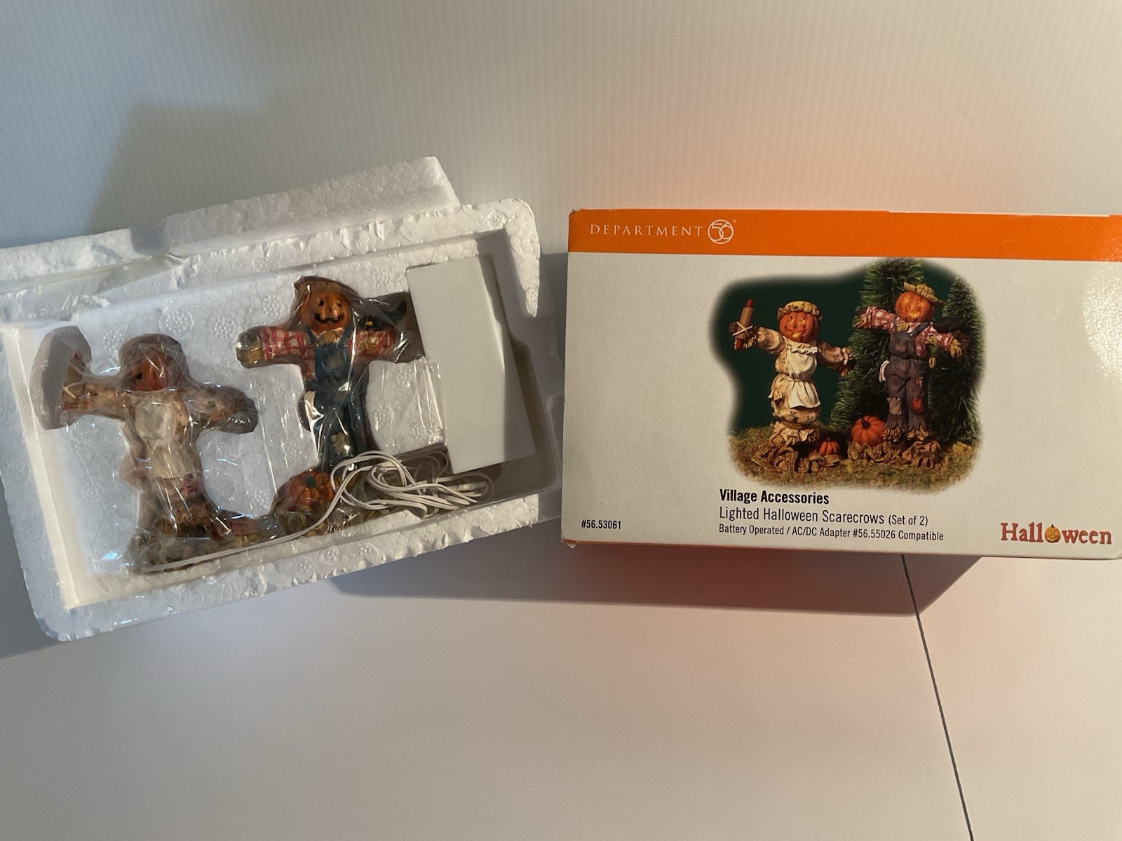 Department 56 Village Accessories Lighted Halloween Scarecrows Set Of Two