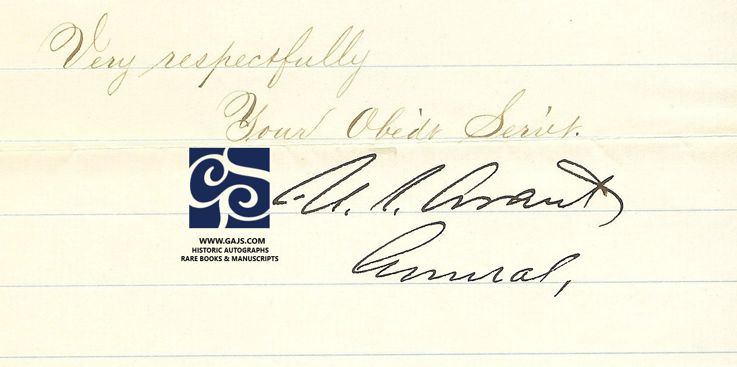 GENERAL GRANT - SUPERB LETTER SIGNED, DEFINING RECONSTRUCTION & MILITARY 1867
