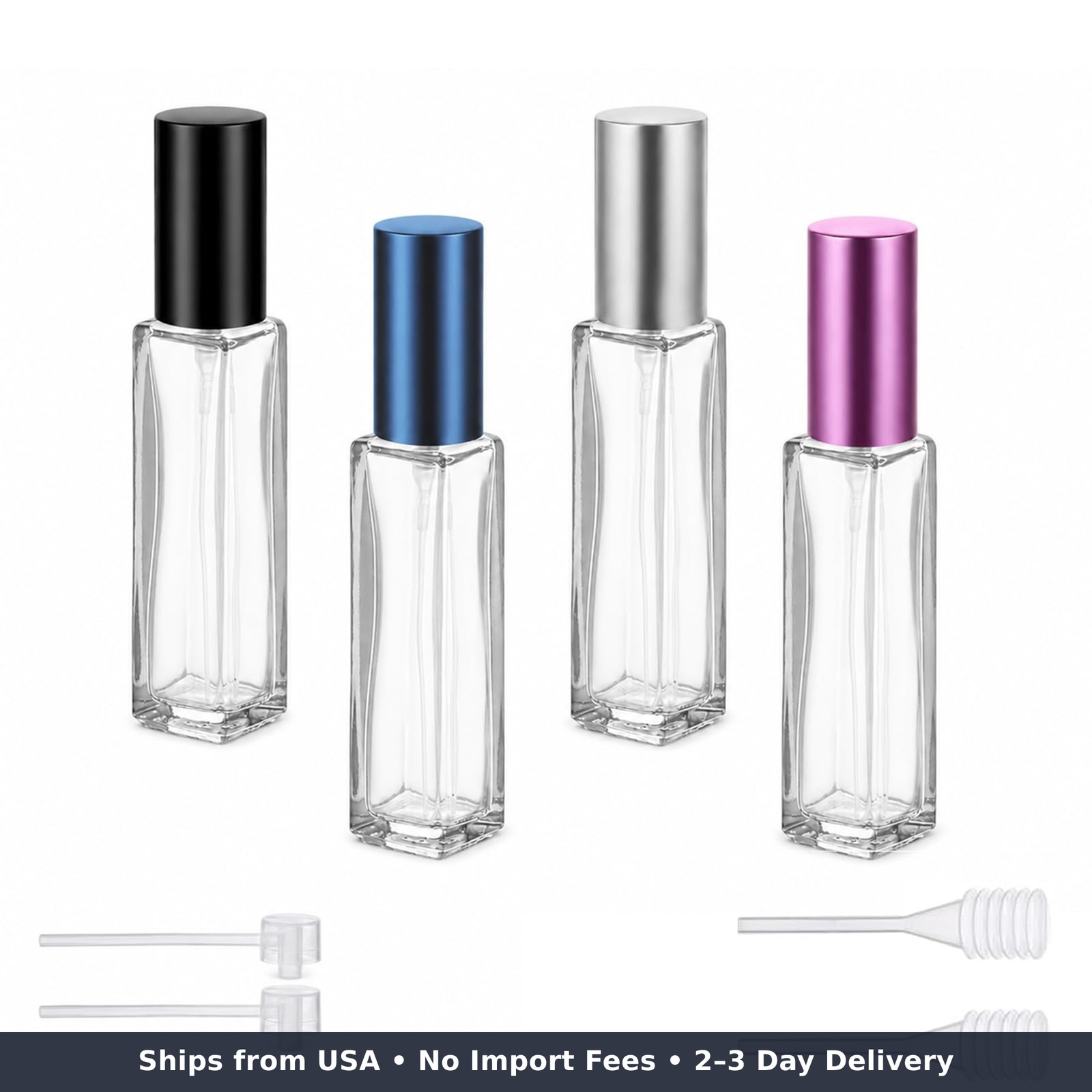 4PCS 10 ml Travel Perfume Bottle Refillable Glass Perfume Atomizers