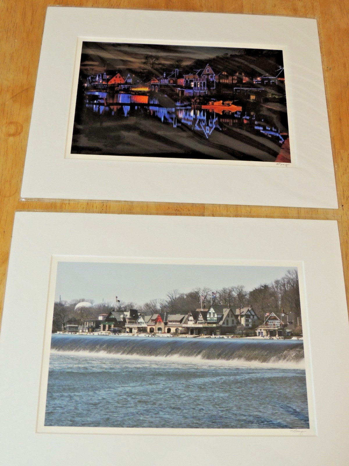 (2) Fairmount Park Philadelphia\'s Boathouse Row - Day & Night Photos, Matted