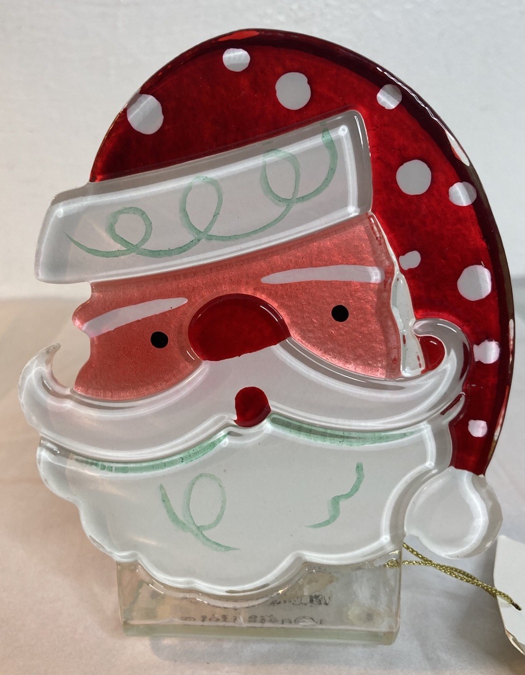 Vintage Santa Votive Christmas NOS Glass Retro Silvestri Howard Candle