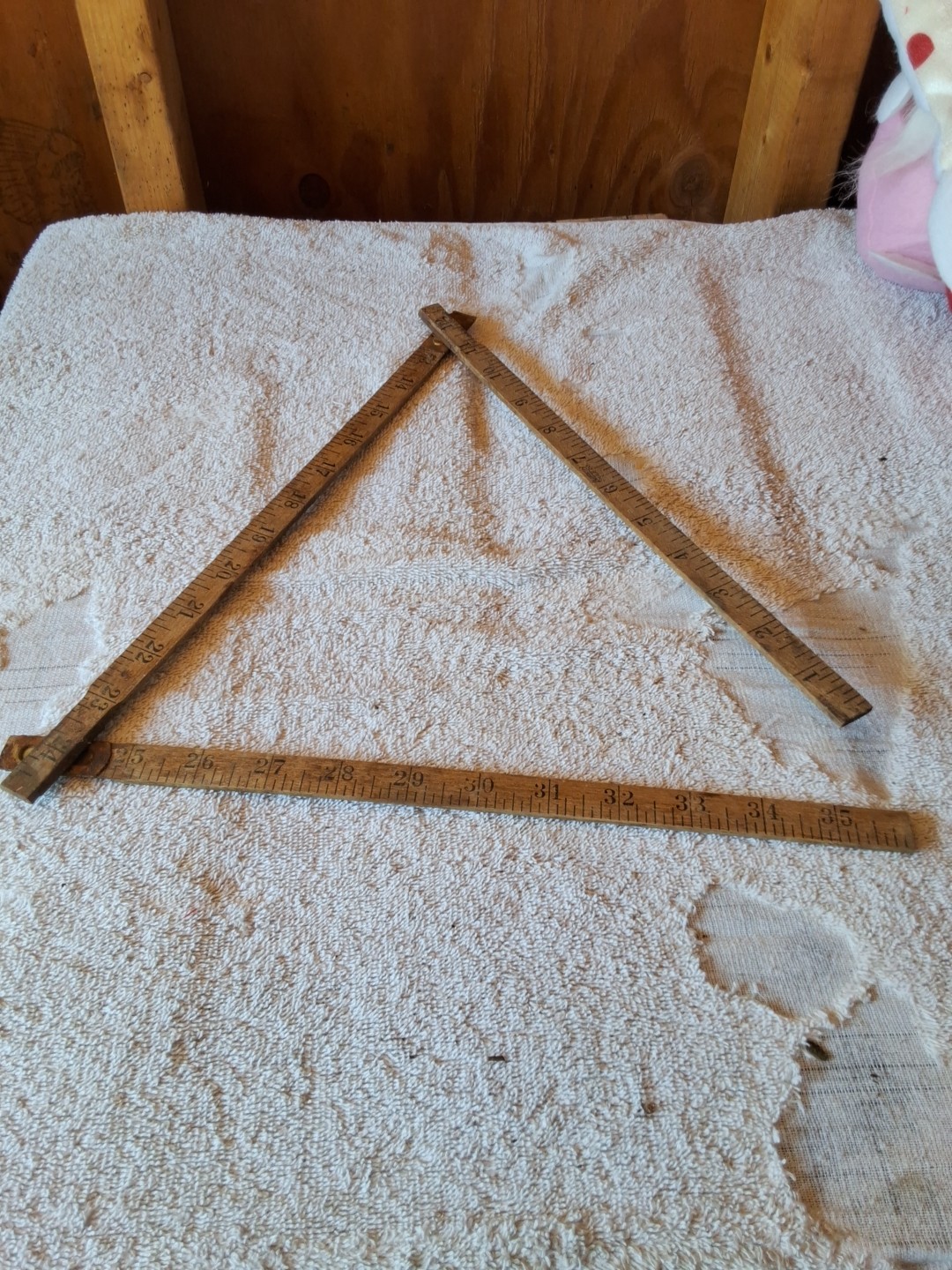 Vtg Lufkin 3 ft. Folding Ruler, 36 /inch \Wood Measure USA 