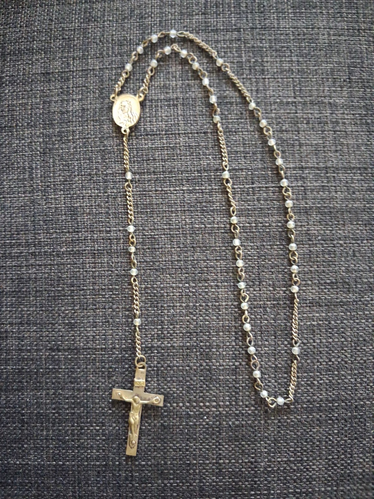 Vintage Petite Tiny Bead  Rosary 14\