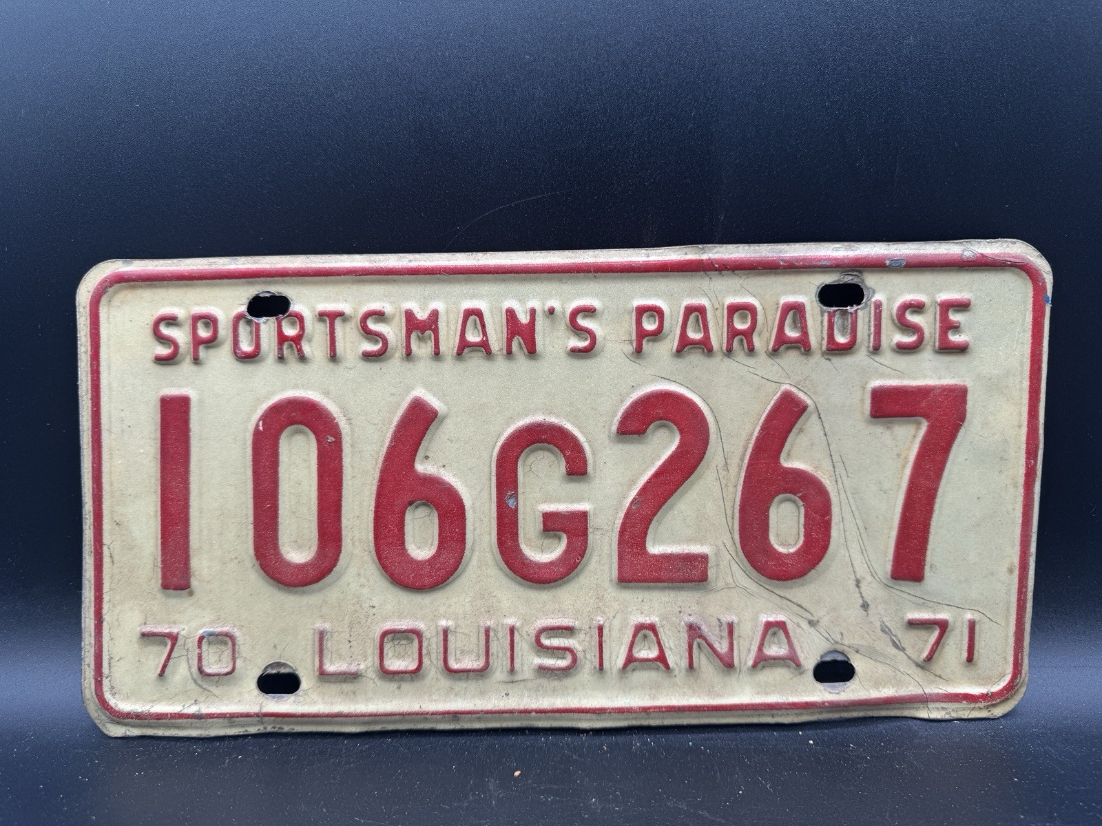 1970–1971 LOUISIANA license plate — — ORIGINAL USED vintage car tag 1970–1971 LOUISIANA license plate — — ORIGINAL USED vintage car tag