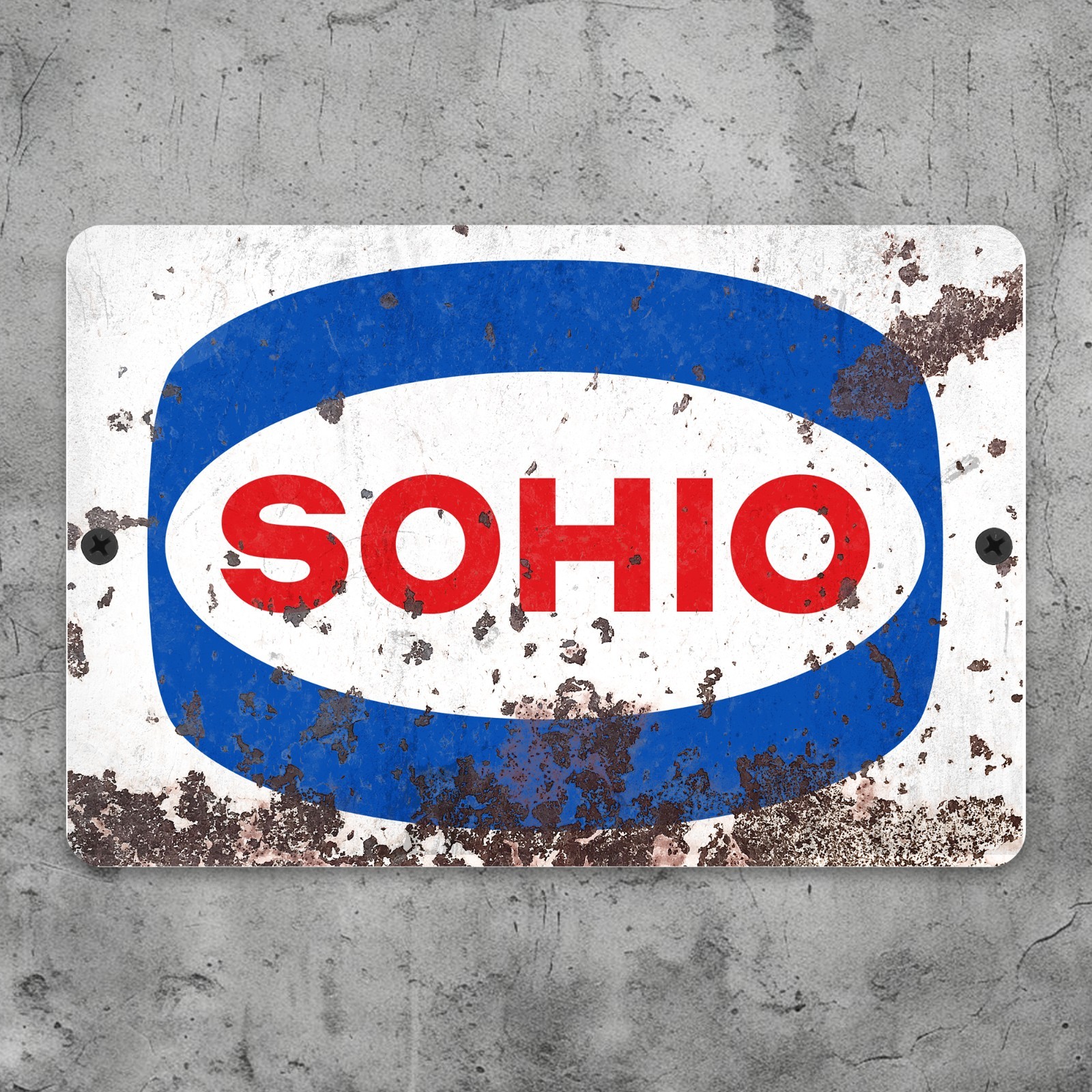 SOHIO Gasoline Metal Sign Vintage Antique Replica 12