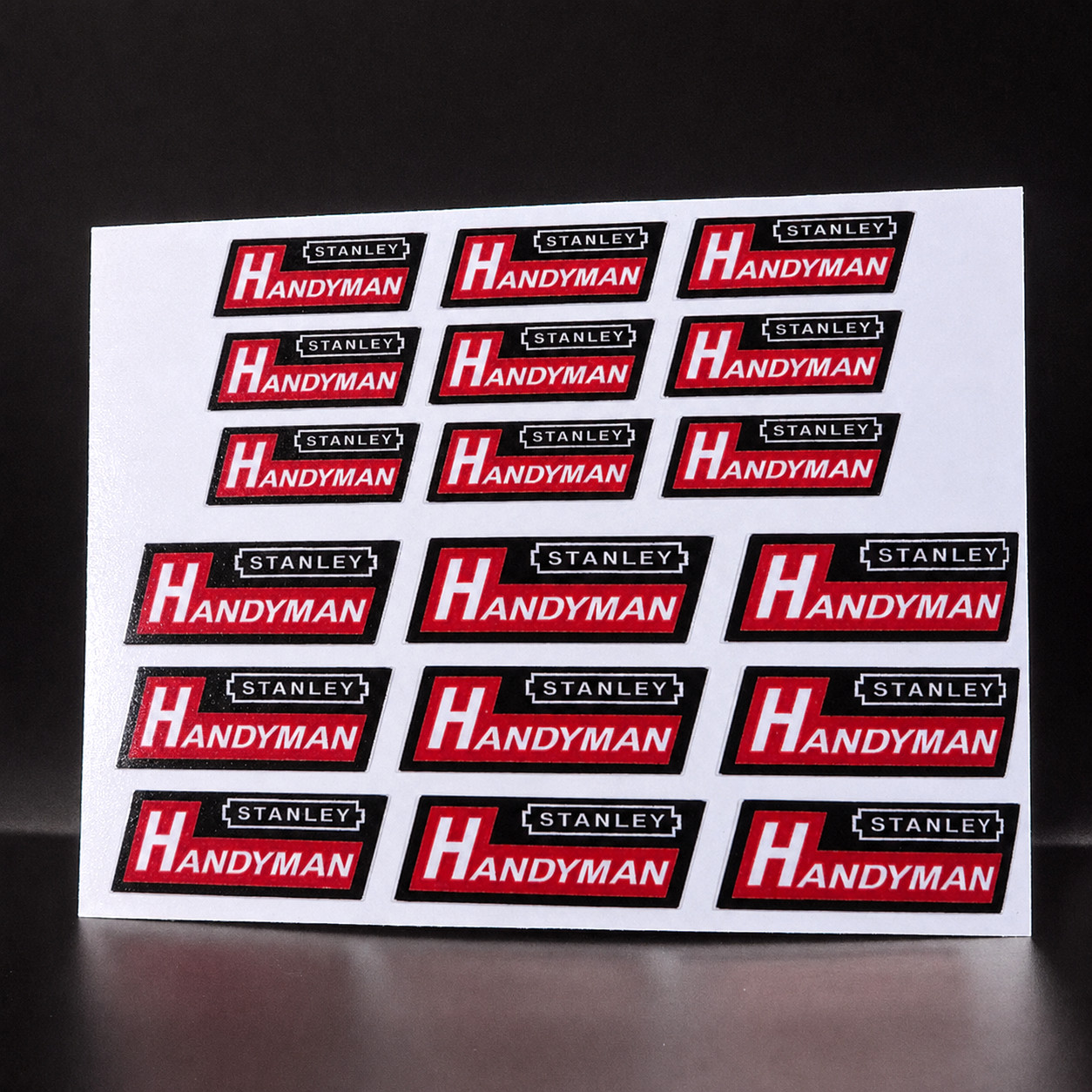 1.3 Inch and 1 Inch STANLEY HANDYMAN  Vintage Style DECALs, Vinyl STICKER