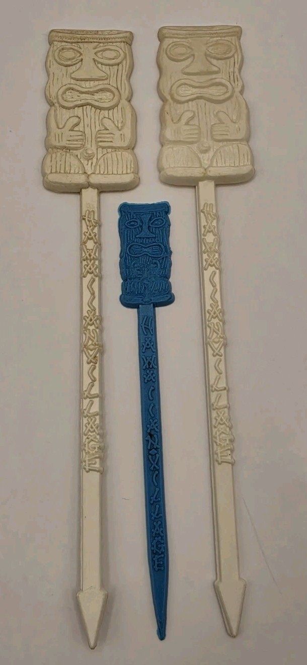 Vintage Las Vegas Hawaiian Village Tiki Swizzle Stir Stick Picks Lot Of 3 RARE 
