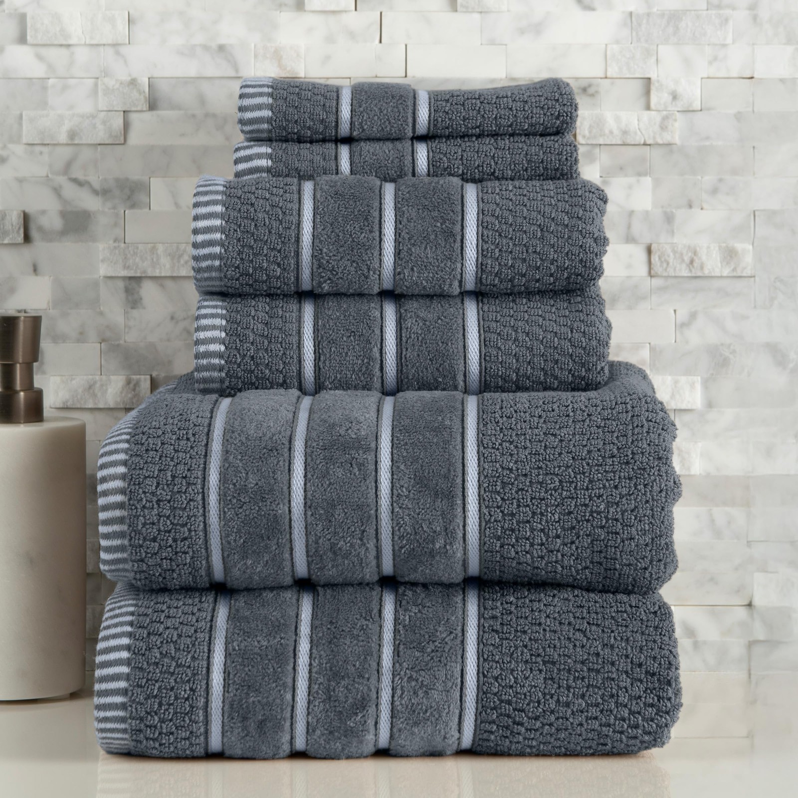 Lavish Home Luxury Cotton Towel Set - 100 Egyptian Cotton 6 Piece Set 2 Lavish Home Luxury Cotton Towel Set - 100 Egyptian Cotton 6 Piece Set 2