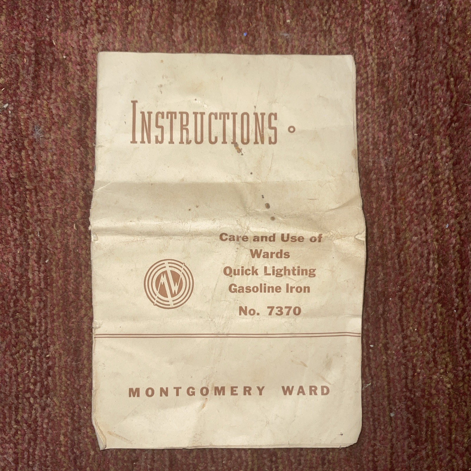 Montgomery Ward instructions can use awards quick lighting gasoline iron number 