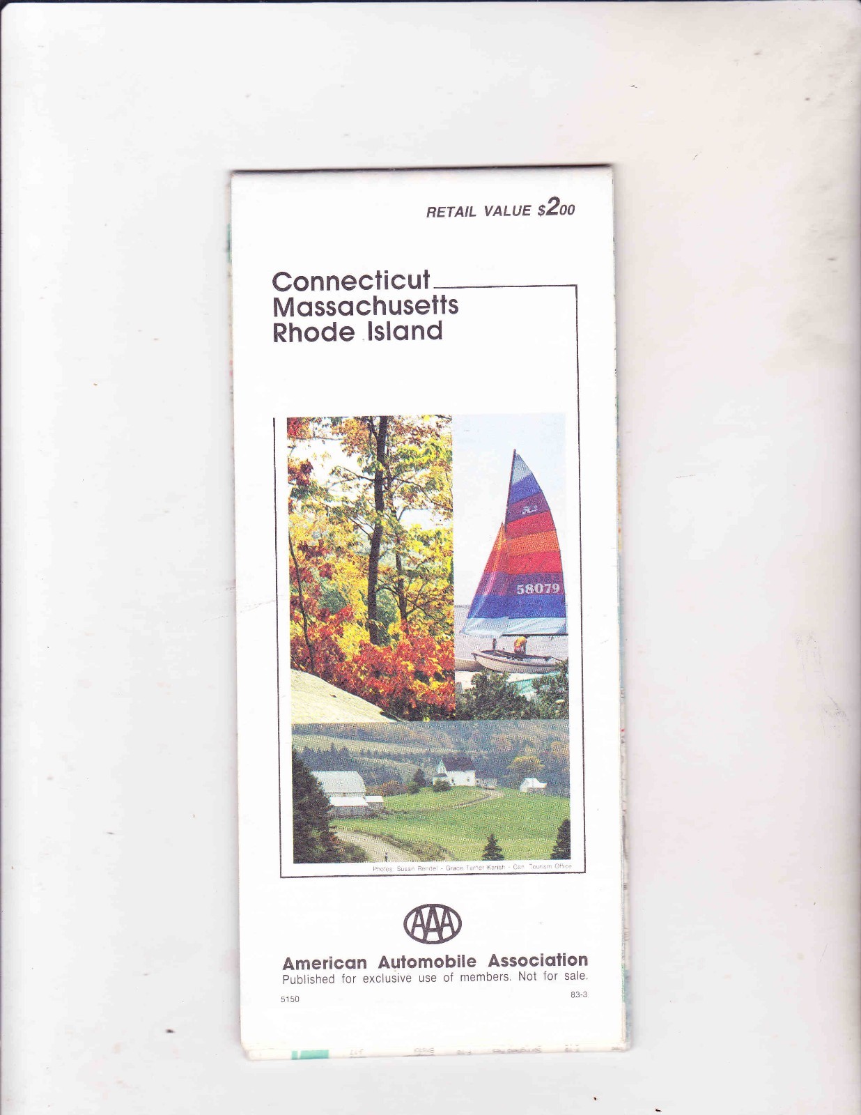 MAP ----CONNECTICUT MASSACHUSETTS RHODE ISLAND----AAA----1983