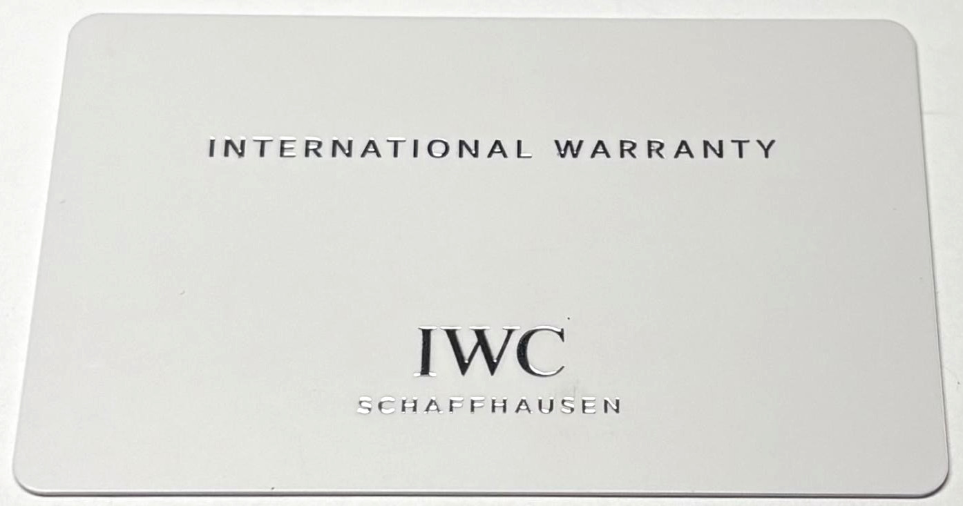 IWC IW356502 Portofino Warranty Certificate Guarantee 2015 5 Serial Cert