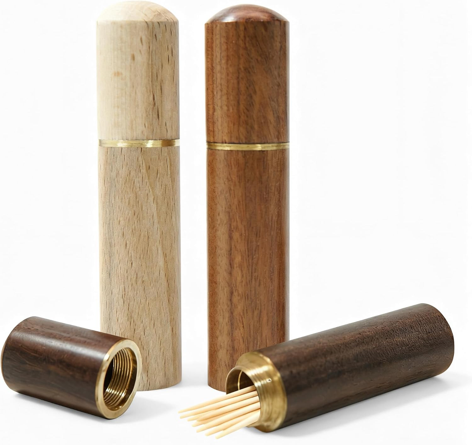3 Pcs Wood Toothpick Holder Portable Toothpick Case Mini Wooden Sewing Needles H