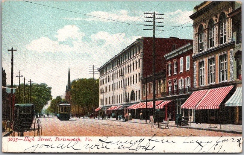 1908 PORTSMOUTH, Virginia Postcard \