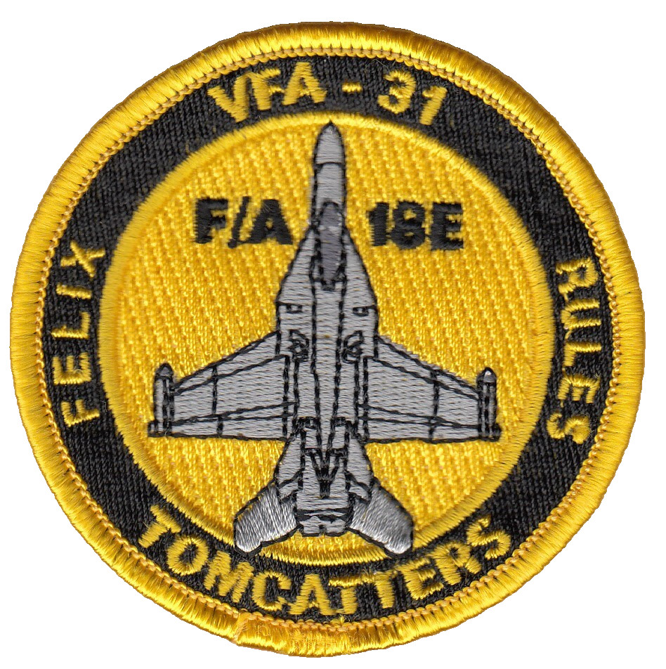 VFA-31 TOMCATTERS F/A-18E FELIX RULES SHOULDER PATCH VFA-31 TOMCATTERS F/A-18E FELIX RULES SHOULDER PATCH