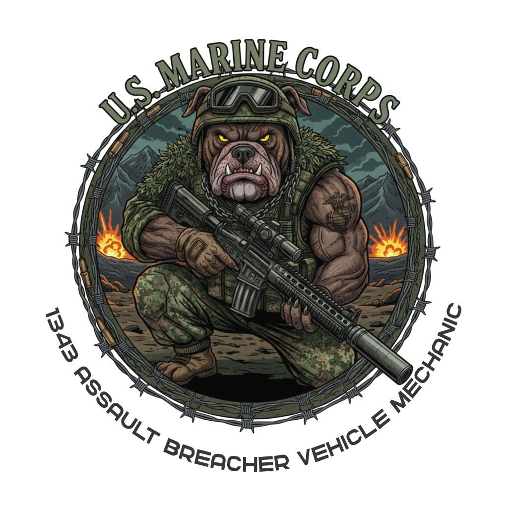1343 USMC MOS Assault Breacher Vehicle Mechanic Marine Corps Bulldog 4\