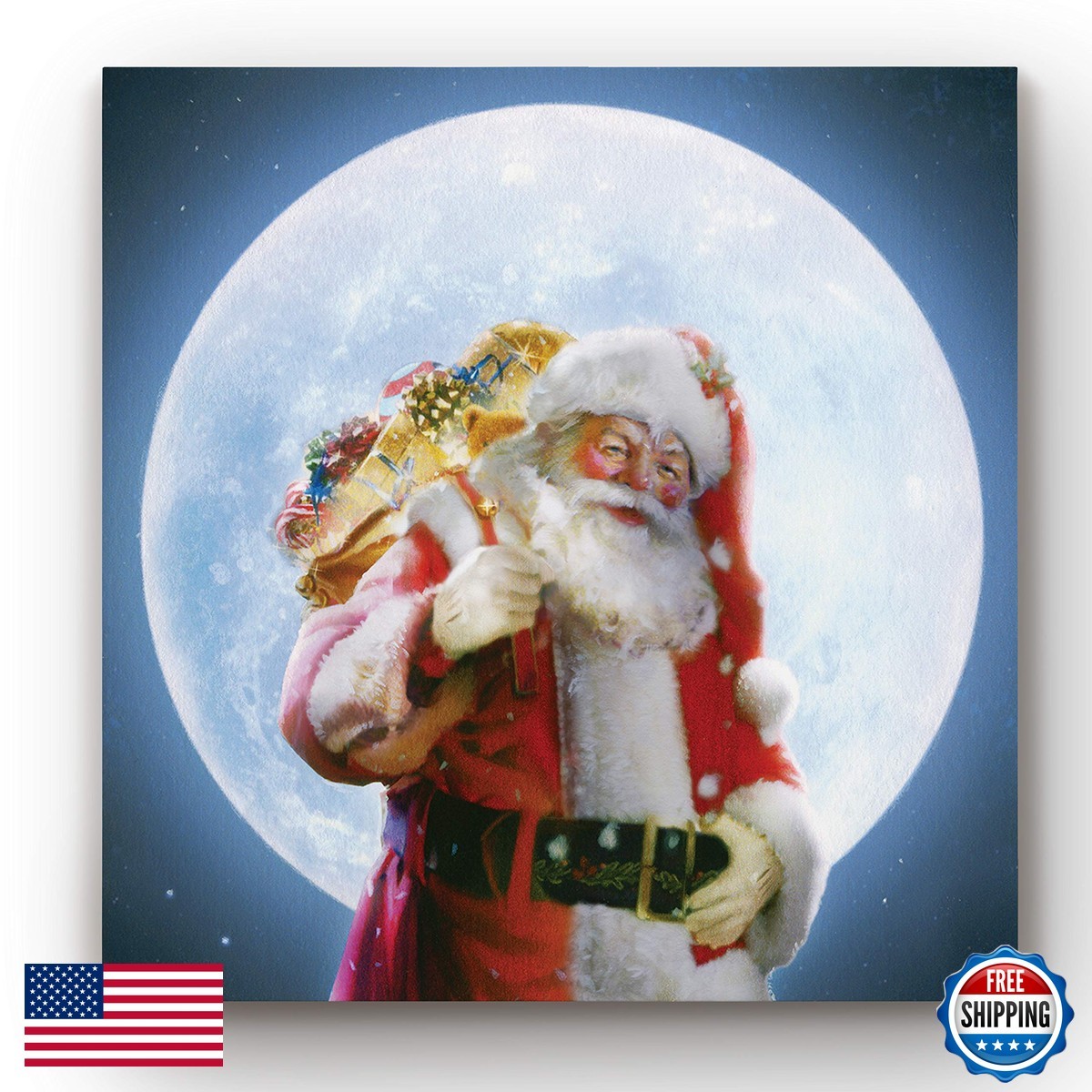 Renditions Gallery Christmas Wall Art Canvas, 40x40, Moonlight