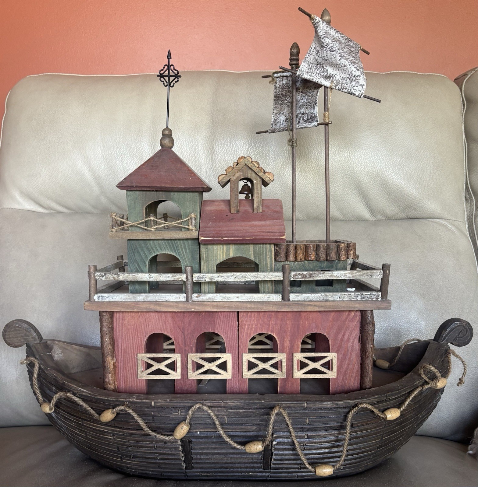 Wooden Noah’s Ark Set With Resin Animals
