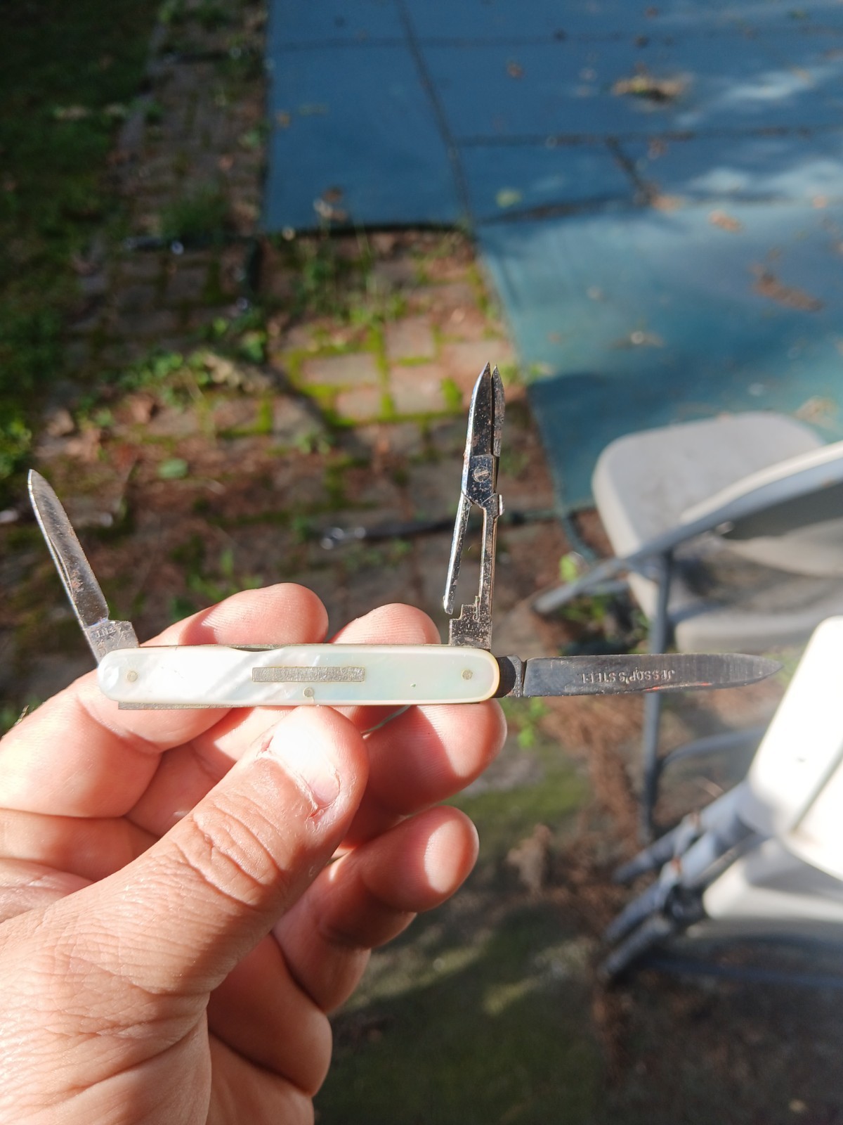 Vintage WM. Jessop & Sons Sheffield J. N&S Mother Of Pearl 3 Blade Pocket Knife