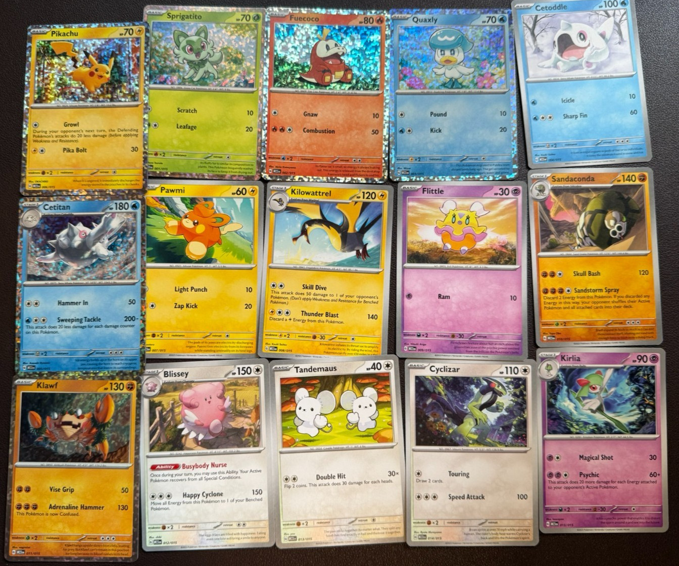 Pokemon McDonalds 2023 Match Battle  Complete Set of 15 Cards - NM
