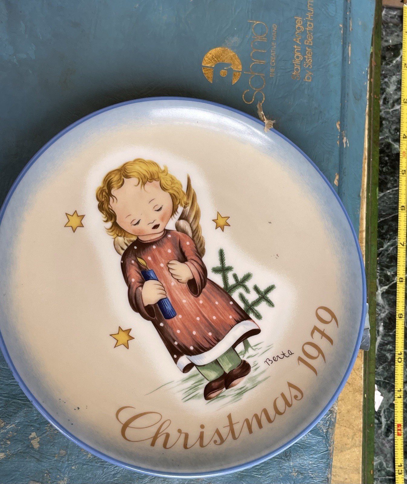Vintage 1979 Hummel Christmas Plate Starlight Angel Schmid West Germany Box