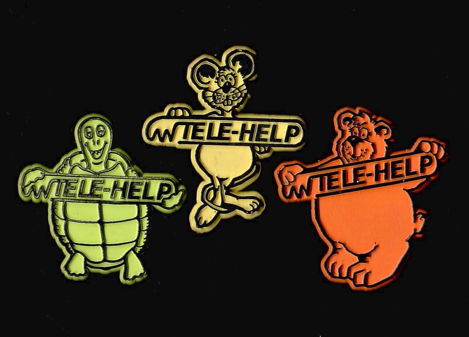 3x Lot Tele-Help Vtg Rubber Flexible Fridge Magnet Advertising '70s