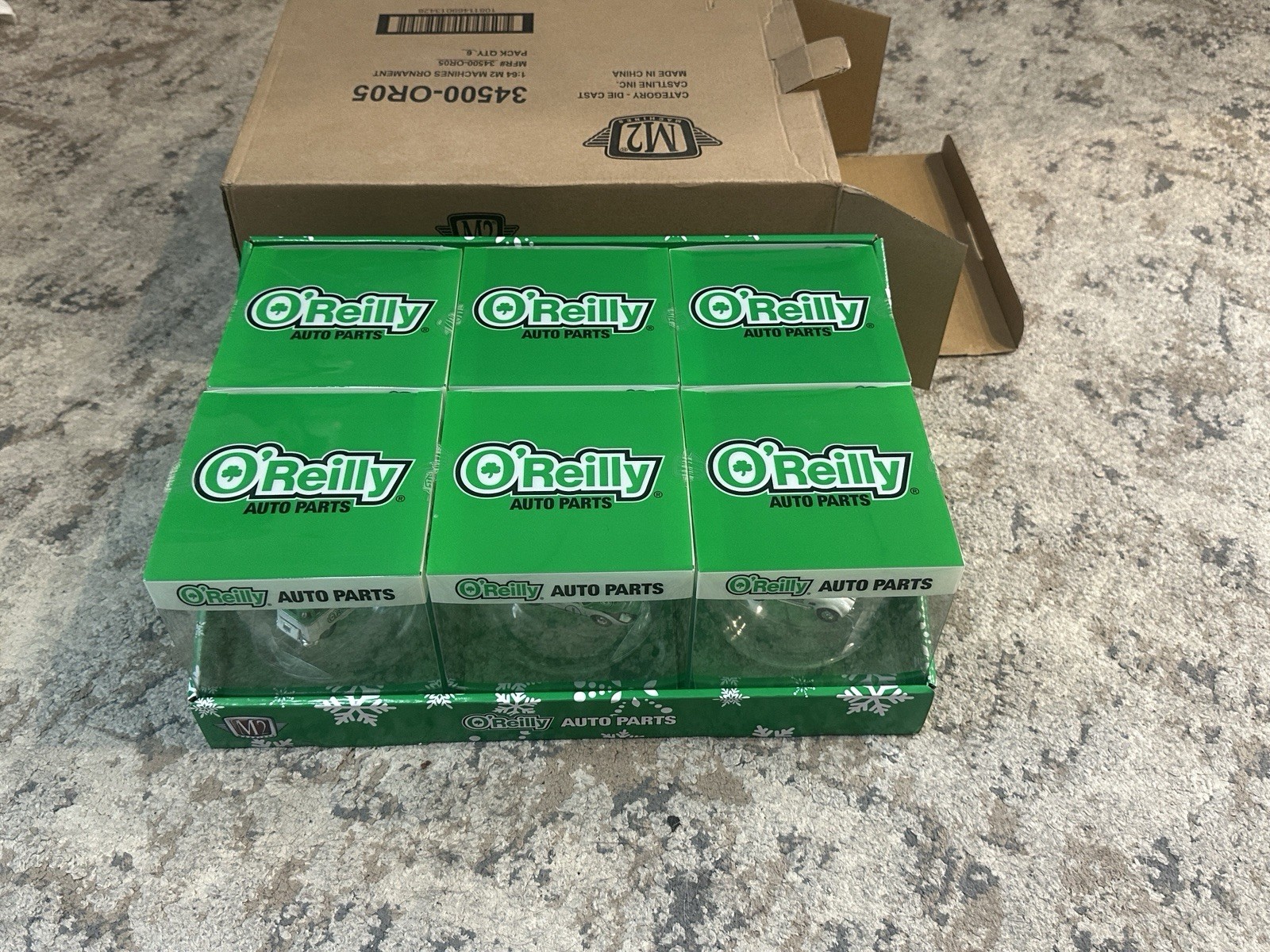 M2 Machines O'reilly Exclusive 2025 Christmas Ornaments Set Of 6 W/ Display Box M2 Machines O'reilly Exclusive 2025 Christmas Ornaments Set Of 6 W/ Display Box