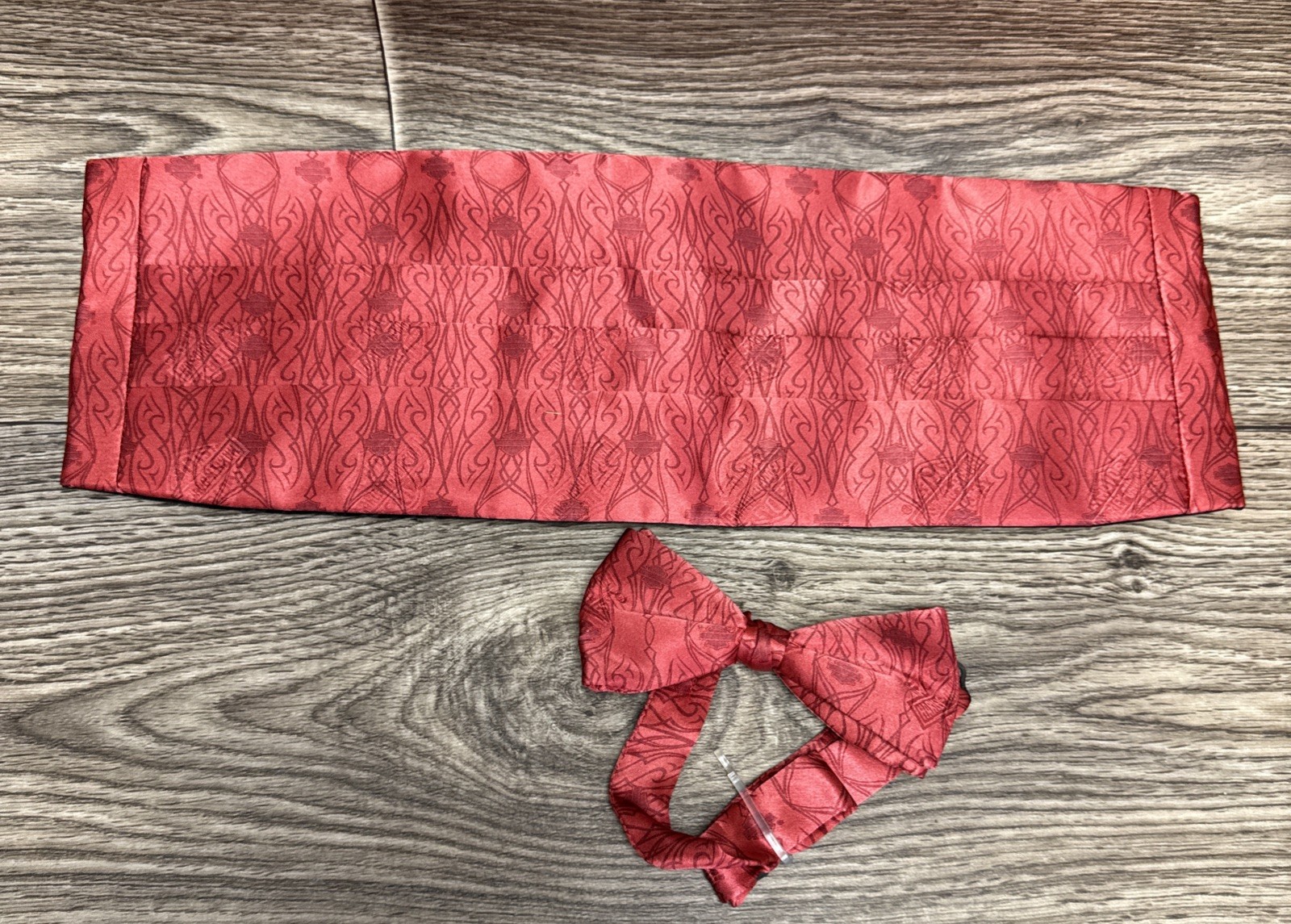 Harley Davidson Bow Tie & Cummerbund Red Wedding Formal Ralph Marlin