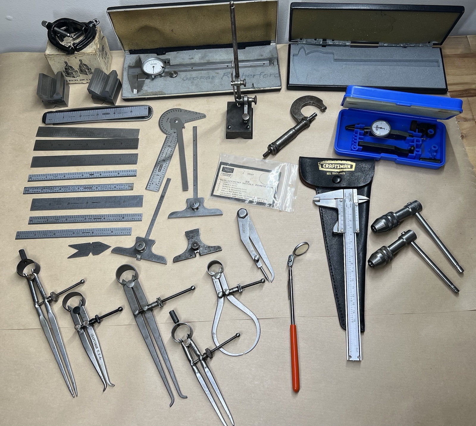 Lot of 31 Vintage Craftsman & Sears Machinist Tools • Made In The USA