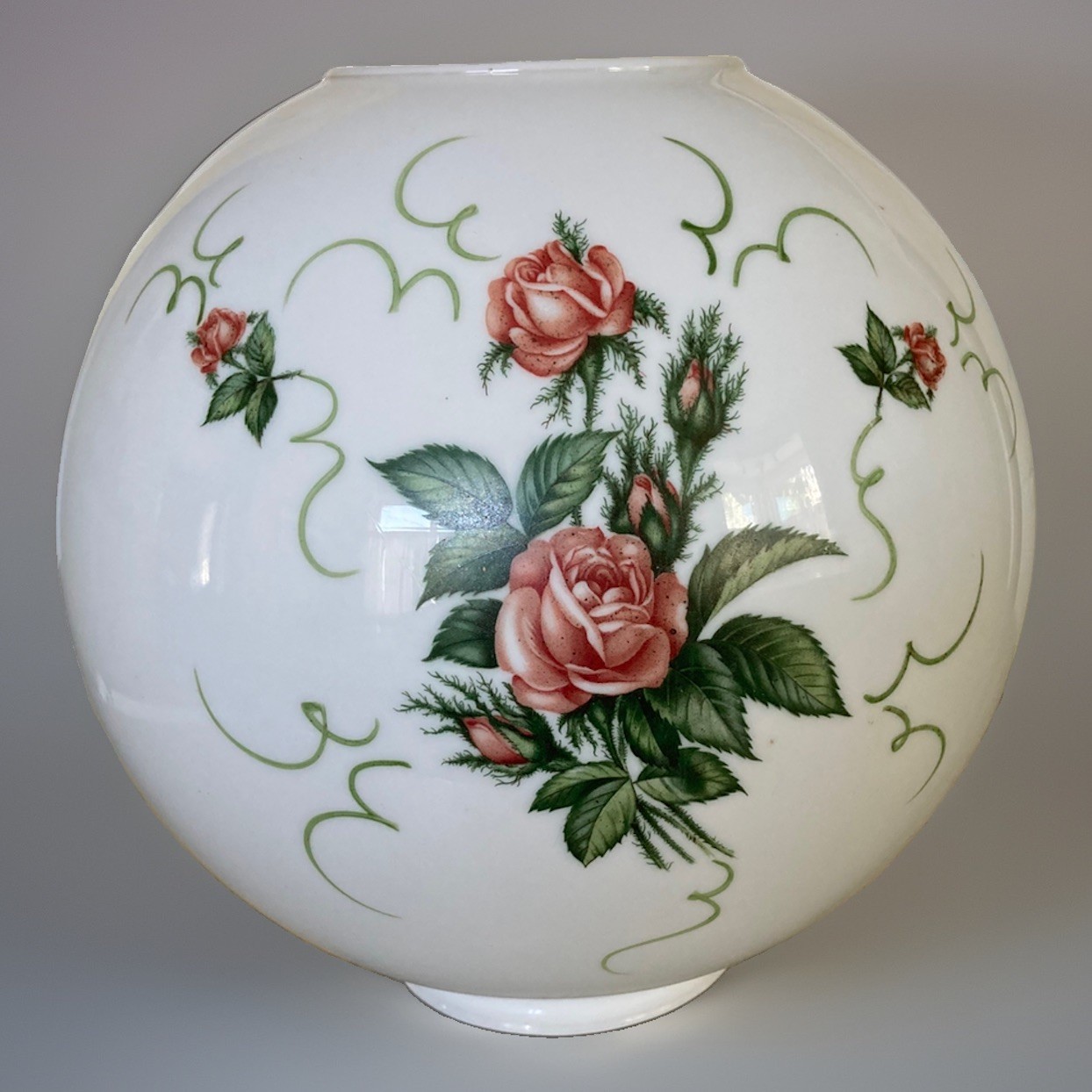 Vintage beautiful large floral Hurricane Lamp Base (or Shade ) Replacement  