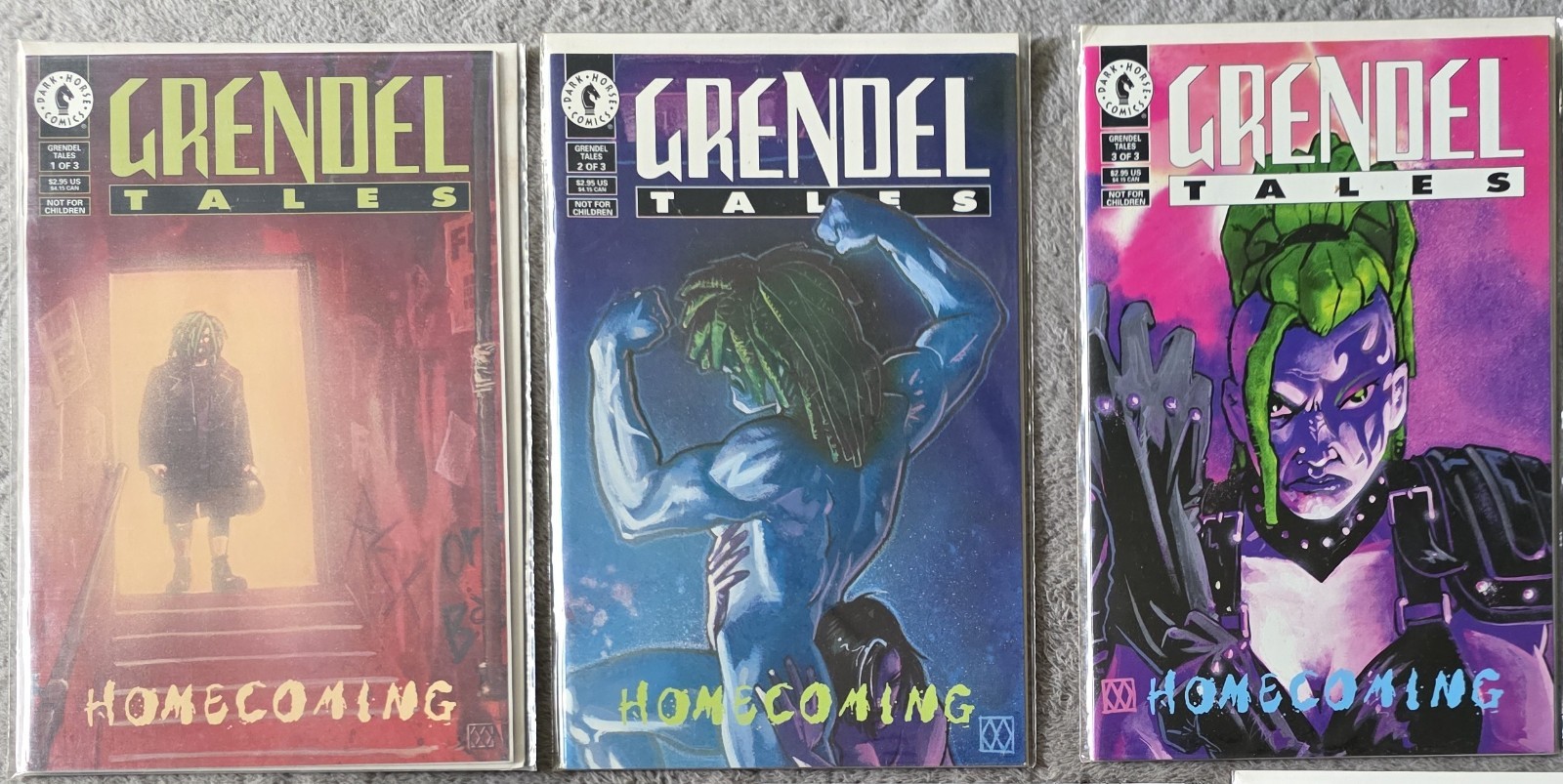 Grendel Tales Homecoming #1,2,3 Complete Set 1-3 Matt Wagner Dark Horse 1994 VF+ Grendel Tales Homecoming #1,2,3 Complete Set 1-3 Matt Wagner Dark Horse 1994 VF+