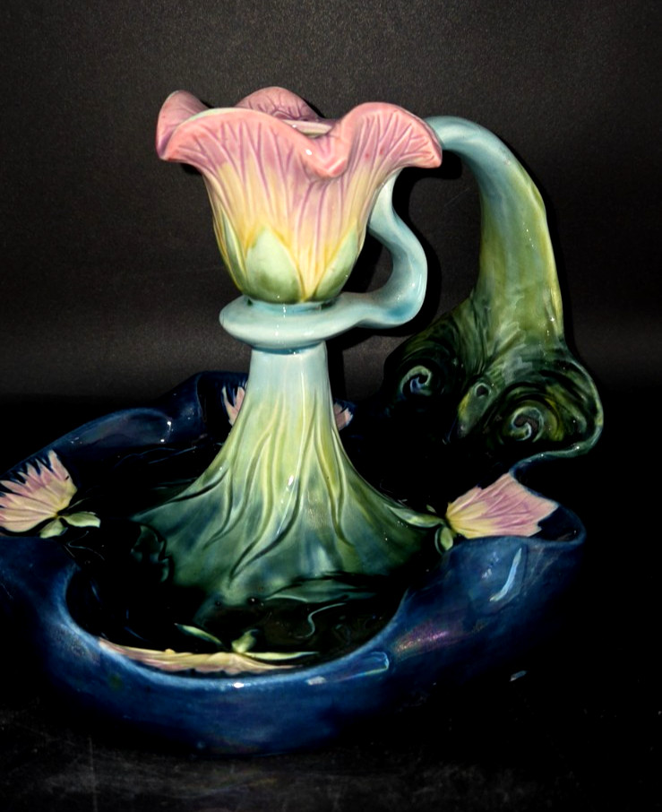 Atq Imperial Crown China Austria Bawo & Dotter Jugendstil Pink Water Lily Vase