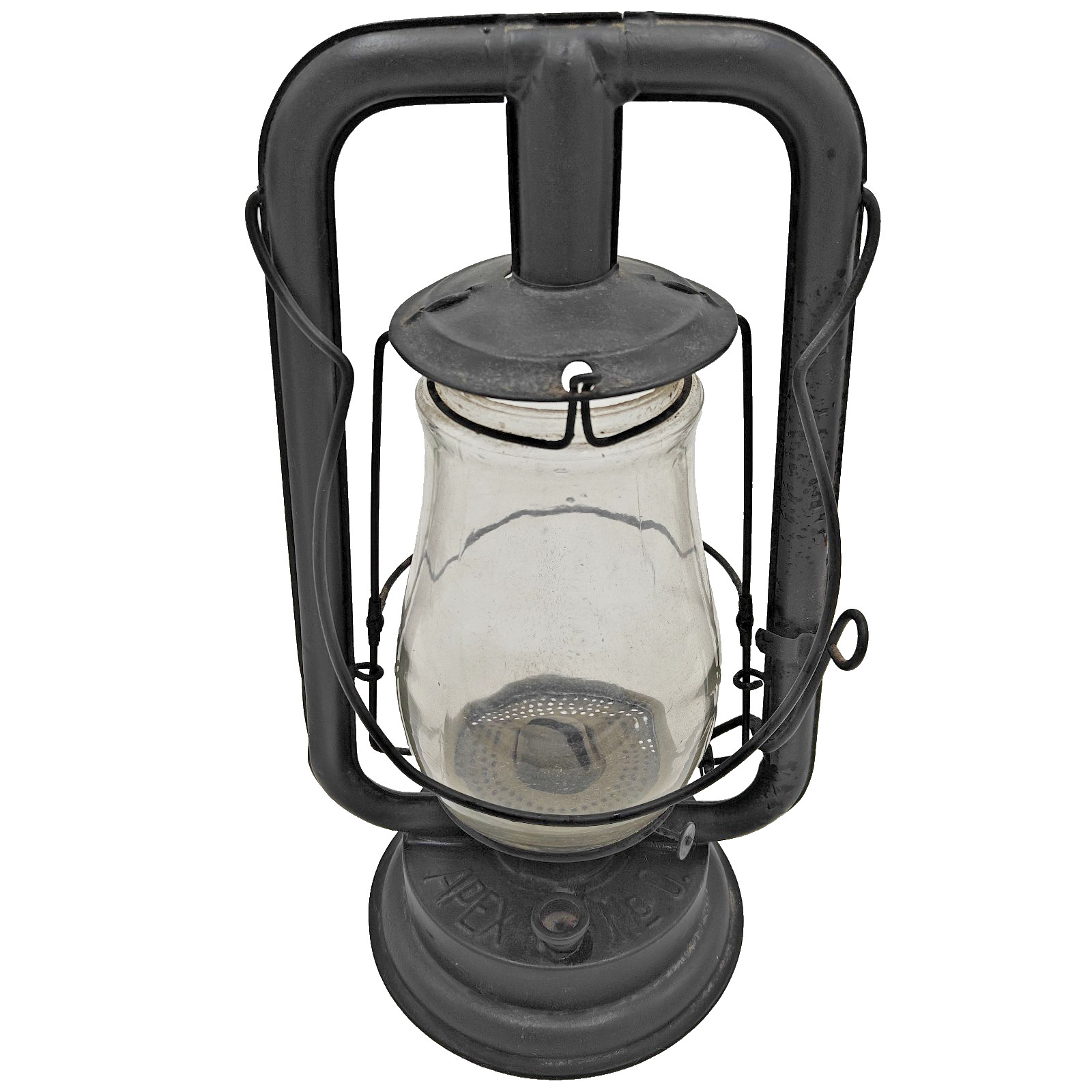 Antique Berger Manufacturing Co Apex No. 0 Tubular Kerosene Lantern Clear Globe