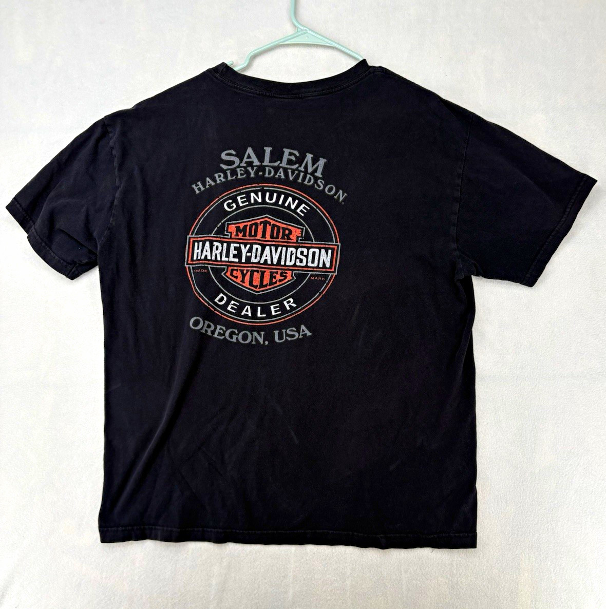 Harley-Davidson Vintage Iron Salem Oregon Dealer Black Graphic T-Shirt XL