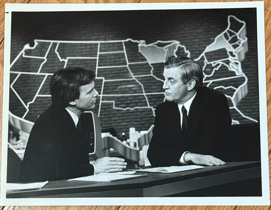 Vintage 1984 NBC News Decision 84 Press Photo Tom Brokaw Walter Mondale