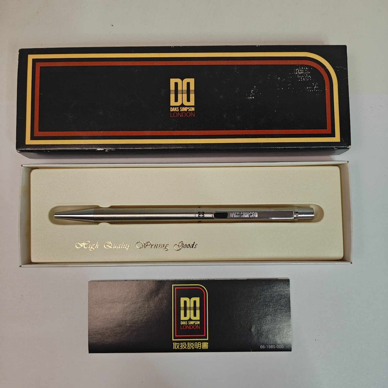 Vintage DAKS Simpson London DK-5 Ballpoint Pen Stainless Steel Box Japan Works