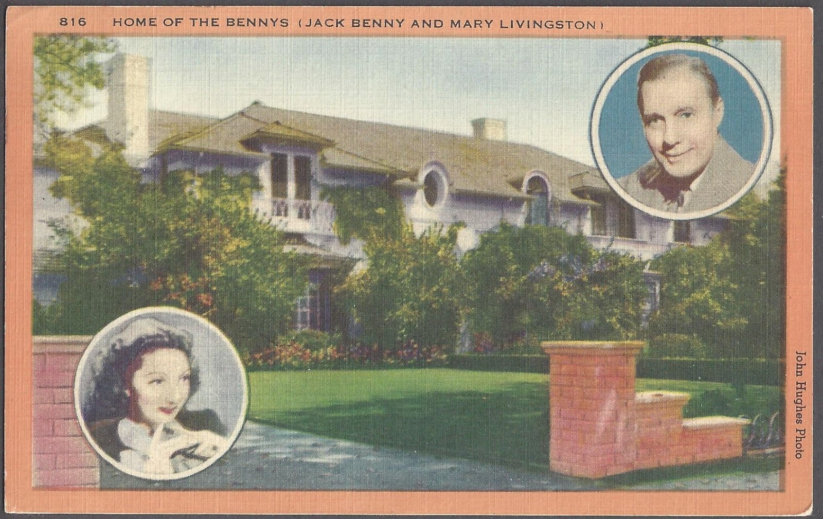 HOME OF THE BENNYS Postcard Jack Benny and Mary Livingston