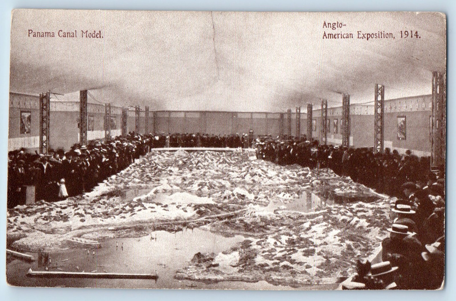 Panama Postcard Anglo American Exposition Panama Canal Model 1914 Antique