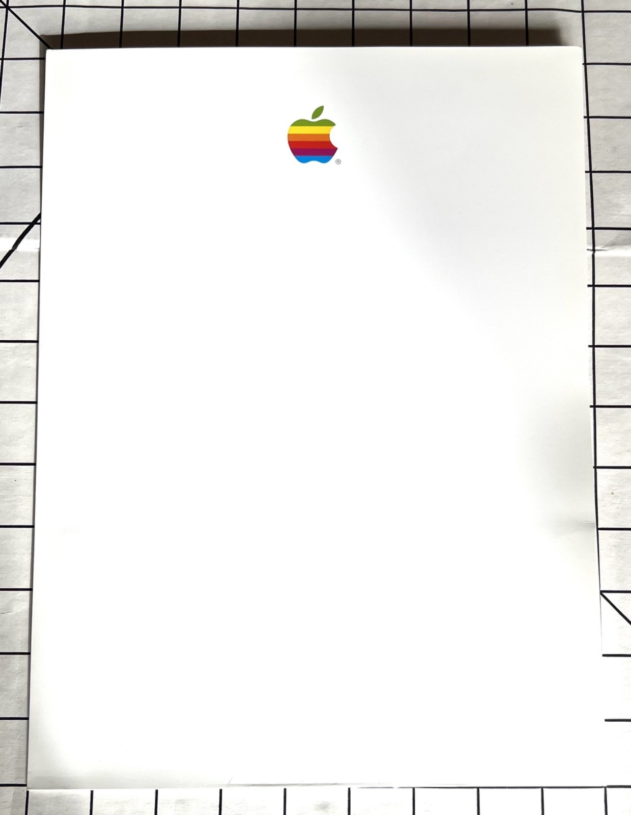 Vintage Apple Computer White folder with Rainbow Apple Logo