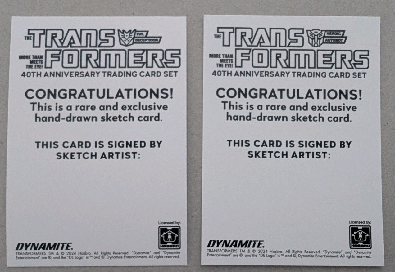 Evil and Heroic 2024 Dynamite Transformers 40th anniversary blanks 🔥🔥