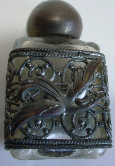 Western Germany Miniature Perfume Bottle with Bird