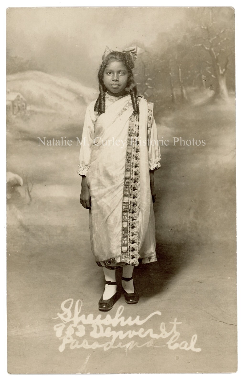 1910s India Immigrant Child California Studio RPPC Photo