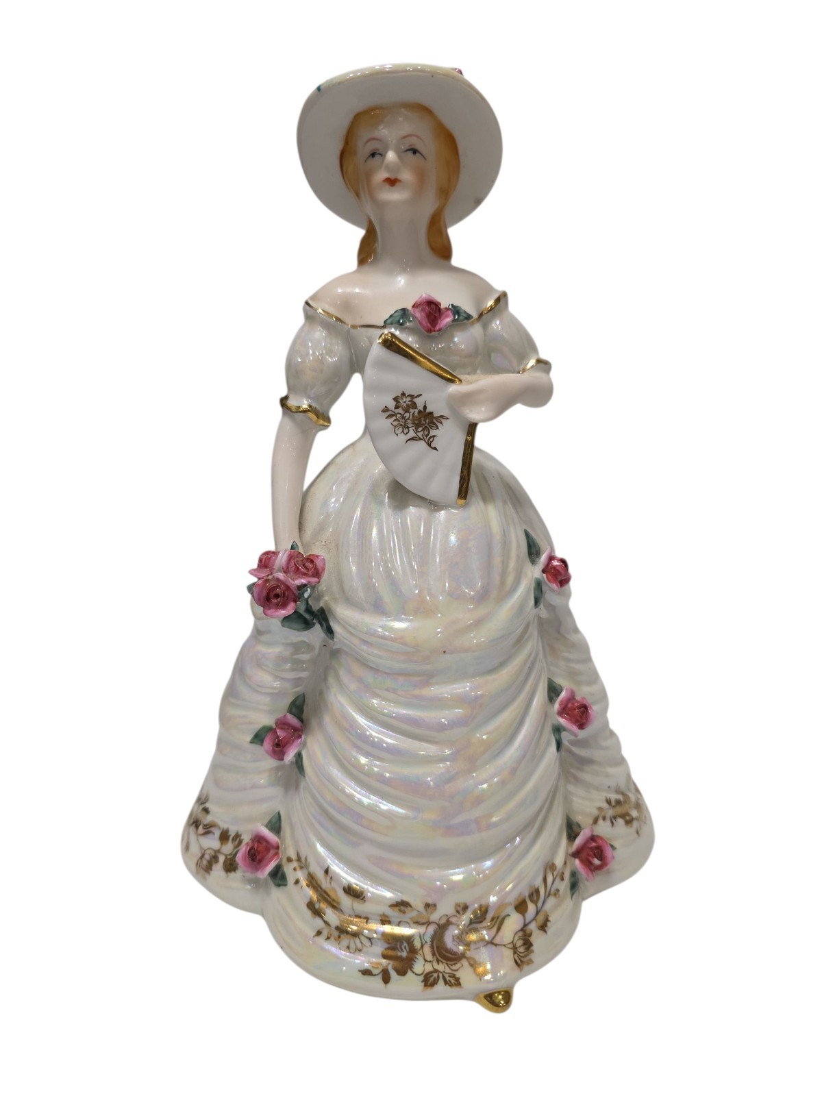 Porcelain Southern Belle Floral Figurine with Music Box, 10\