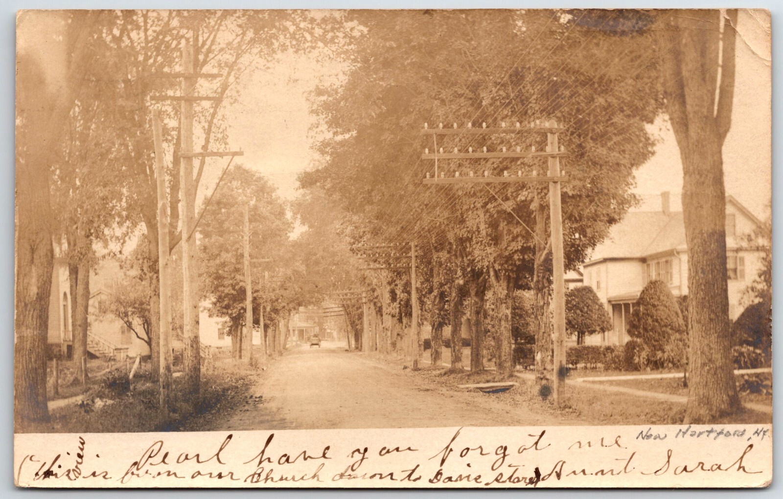 new hartford new york oneida rppc street view 1906 real photo postcard