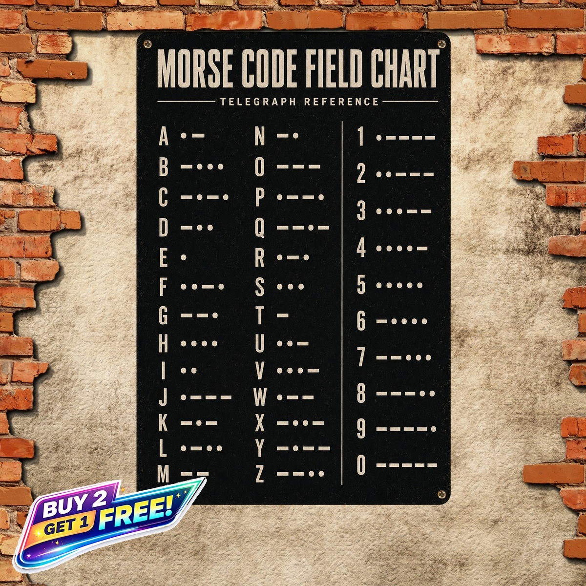 Retro Morse Code Tin Sign 8x12 Educational Metal Wall Decor Plaque