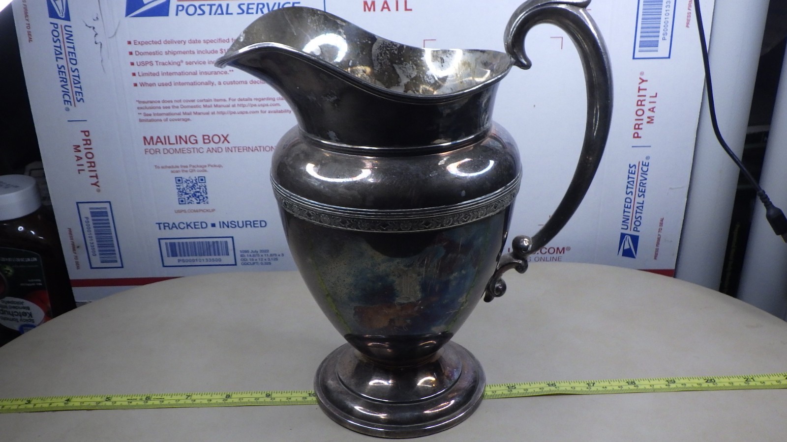 Vintage Silverplate #221 Evans Pitcher Quality 771844