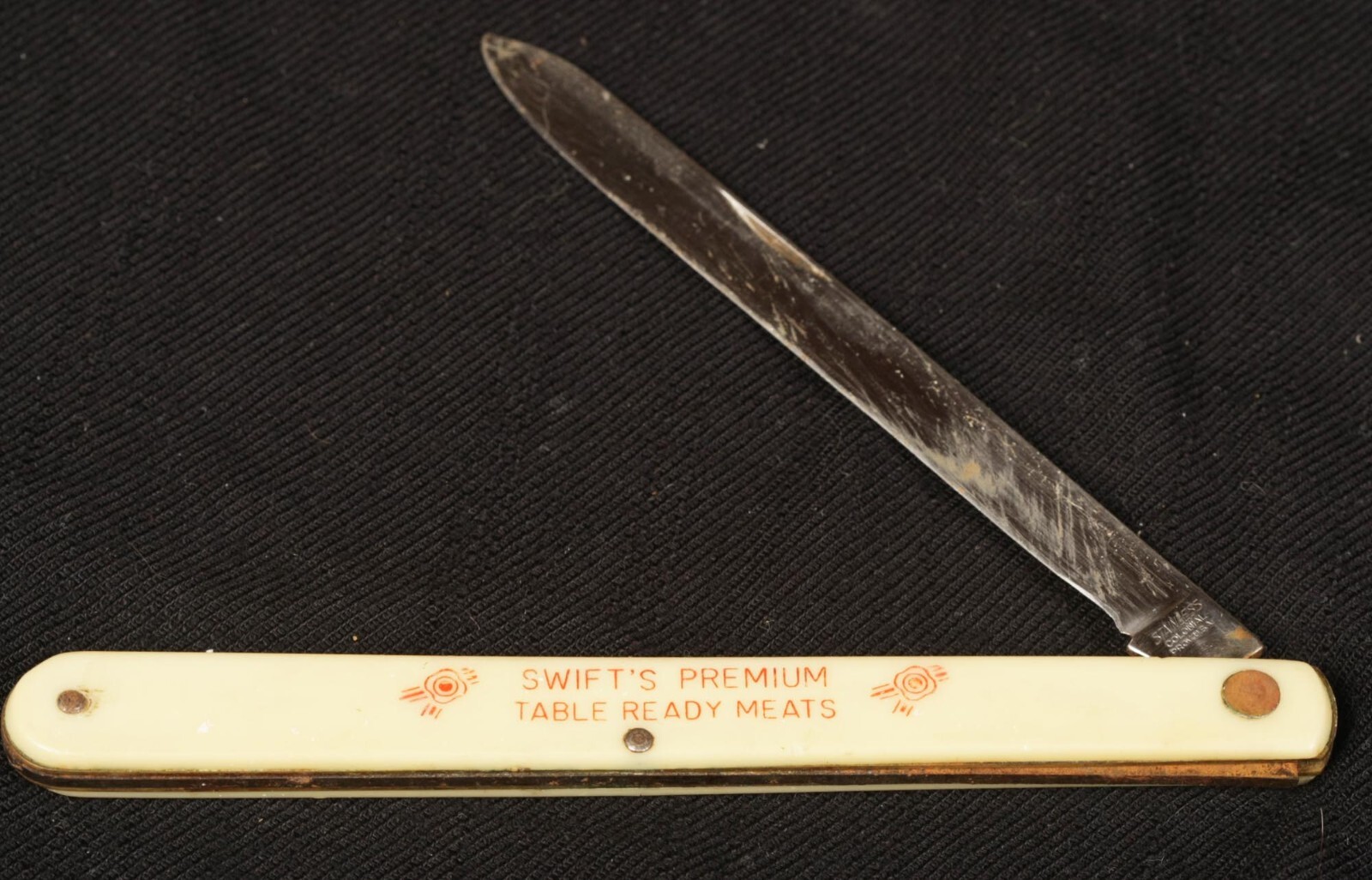 Vintage Swift\'s Premium Meats Colonial Melon Sausage Folding Knife Advertising