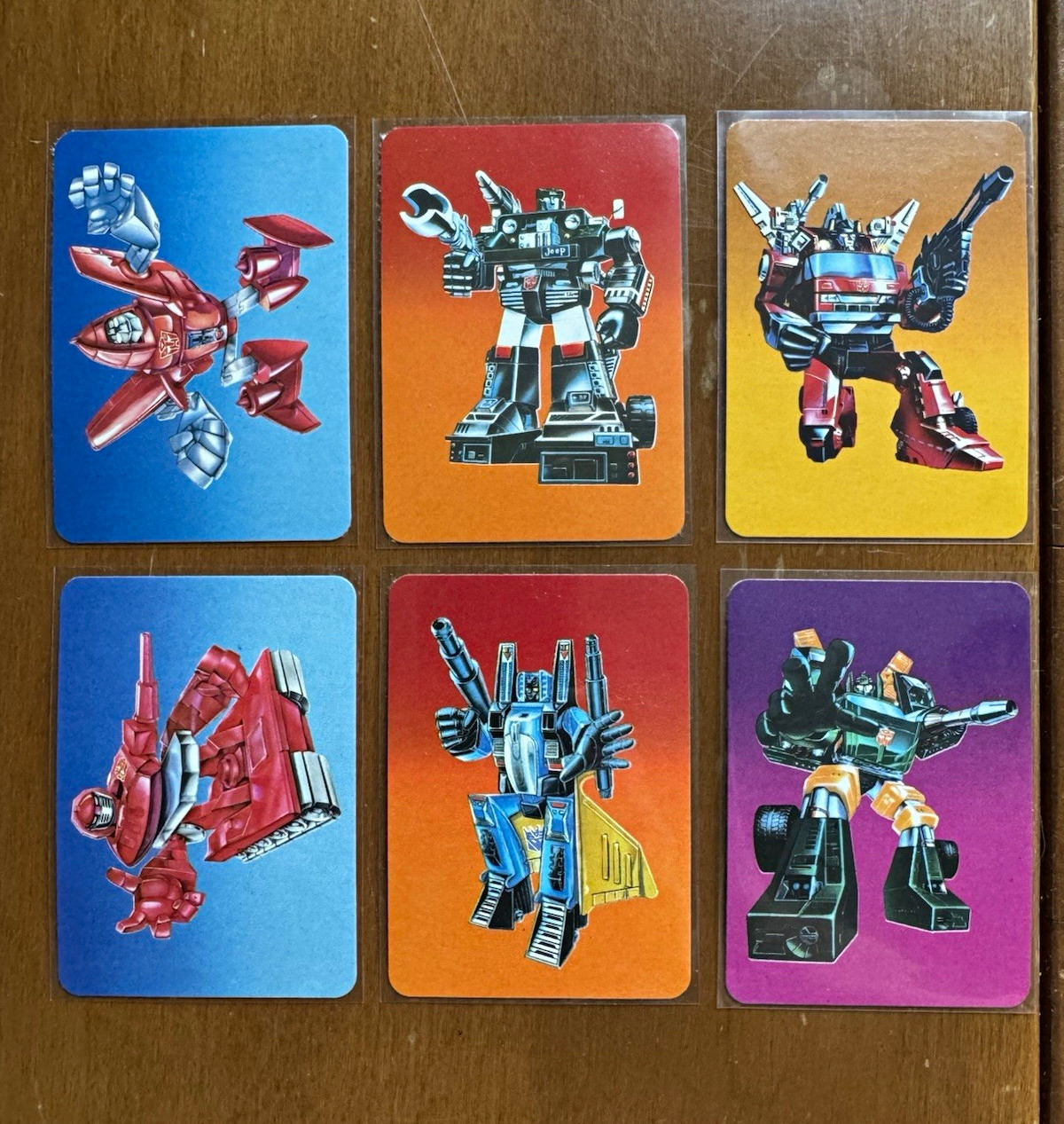 Hasbro Transformers cards 1985 Series 1 Lot of 6 character cards